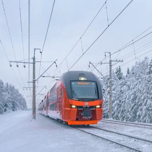 железнодорожный фотограф сергей крылов аэроэкспресс штадлер эш2 stadler kiss зима снегопад внуково ржд электропоезд двухэтажный москва