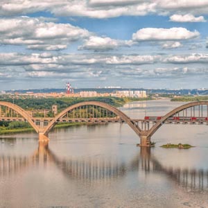 железнодорожный фотограф сергей крылов сартаковский мост нижний новгород река ока облака электропоезд электричка эд4м облака лето ржд