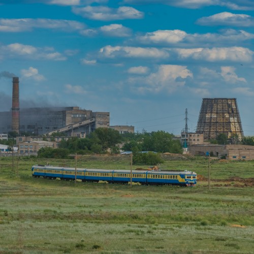 казахстан  степногорск эр22 электропоезд электричка сжд степь лето
